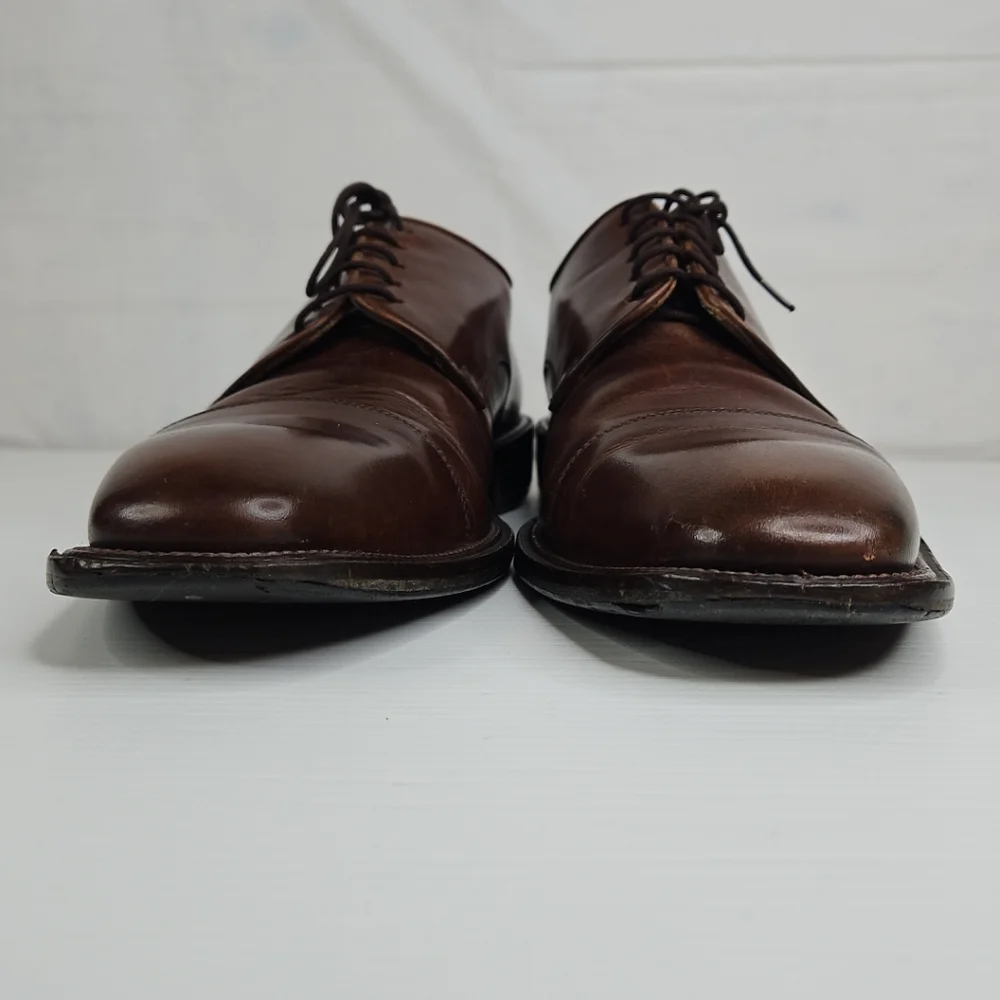 🛍Vintage Leather Dark Brown Lace Up Men's Shoes Double-Vida Made In Italy 91/2M